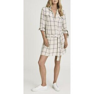 Reiss $375 Dasha Checked Drop Waist Mini Dress Size 10 NWT